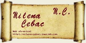 Milena Čebac vizit kartica